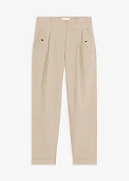 Lichte twill broek in paperbag stijl, bonprix