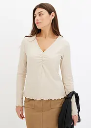 Geribd shirt met V-hals, bonprix
