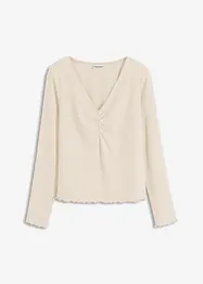 Geribd shirt met V-hals, bonprix