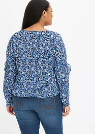 Gedessineerde blouse met volants, bonprix