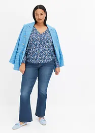 Gedessineerde blouse met volants, bonprix