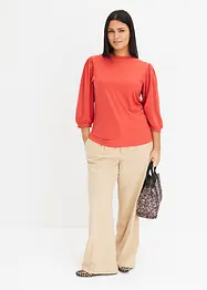 Geribd shirt met ballonmouwen, bonprix