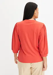 Geribd shirt met ballonmouwen, bonprix