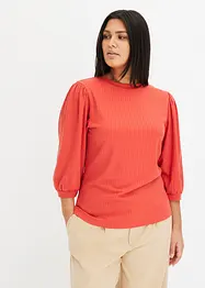 Geribd shirt met ballonmouwen, bonprix