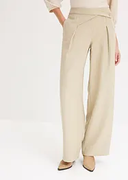 Bandplooibroek in linnenlook met gekruiste band, bonprix