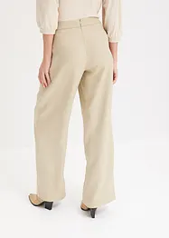 Bandplooibroek in linnenlook met gekruiste band, bonprix