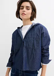 Spijkerblouse met capuchon, bonprix