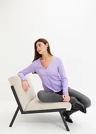 Geribd shirt met V-hals, bonprix