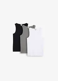Geribde tanktop (set van 3), bonprix