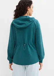 Sweatvest met capuchon en elastiek, bonprix
