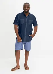Overhemd van katoen in crinkle look met korte mouwen, bonprix