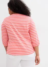 Gestreept shirt van biologisch katoen met 3/4 mouwen, bonprix