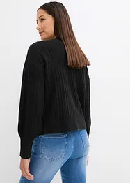 Vest met geribde boordjes, bonprix