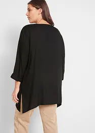 Oversized blouse met puntige onderrand, bonprix