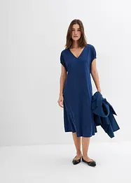 Jersey jurk met V-hals in een viscosemix, bonprix