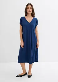 Jersey jurk met V-hals in een viscosemix, bonprix