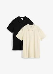 Piqué poloshirt (set van 2) van puur biologisch katoen, bonprix