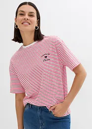 Gestreept T-shirt met borduursel, bonprix
