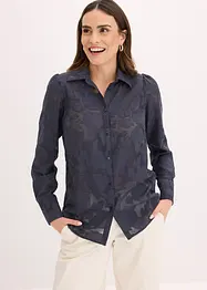 Blouse van jaquard chiffon, bonprix