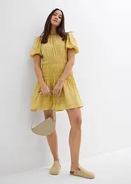 Mini jurk met gesmokt inzetstuk, bonprix