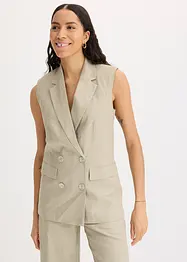 Linnen blazer zonder mouwen, bonprix