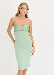 Strapless jurk met glanzend satijn, bonprix