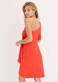 One-shoulder jurk met plooien, bonprix