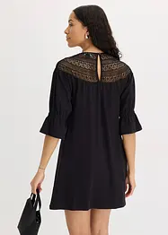 Jersey jurk met crochet-kant, bonprix