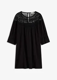 Jersey jurk met crochet-kant, bonprix
