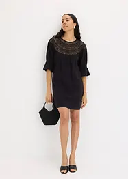 Jersey jurk met crochet-kant, bonprix