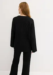 Oversized trui met kabelpatroon, bonprix