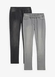Jegging met mid waist (set van 2), bonprix