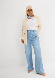 Straight jeans, high waist, split, bonprix