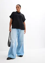 Oversized blouse van gestructureerde crêpe, bonprix