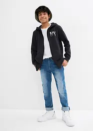 Sweatvest met capuchon van zachte katoen-mix, bonprix