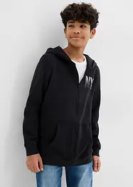 Sweatvest met capuchon van zachte katoen-mix, bonprix