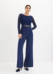 Jumpsuit met kant en kleine ketting, bonprix