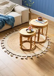 Rond vloerkleed met franjes, bonprix