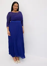 Chiffon jurk met kant en plissérok, bonprix