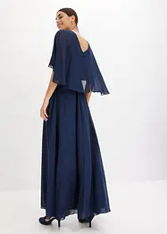 Chiffon jurk met cap en inzetstuk van kant, bonprix