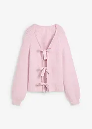 Dubbelzijdig grof gebreid vest met strikjes, bonprix