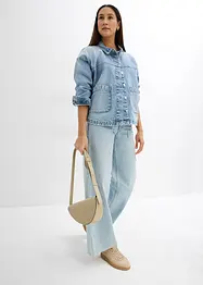 Wide leg jeans met franjes aan de zijkanten, mid waist, bonprix