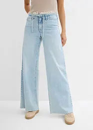 Wide leg jeans met franjes aan de zijkanten, mid waist, bonprix