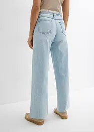 Wide leg jeans met franjes aan de zijkanten, mid waist, bonprix