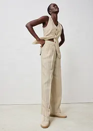 Broek met riem (2-dlg set) van puur linnen, bonprix