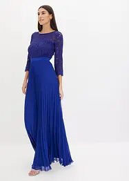 Chiffon jurk met kant en plissérok, bonprix