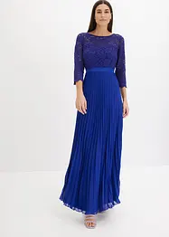 Chiffon jurk met kant en plissérok, bonprix