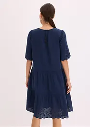 Mousseline jurk met broderie anglaise, bonprix
