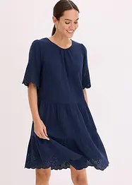 Mousseline jurk met broderie anglaise, bonprix
