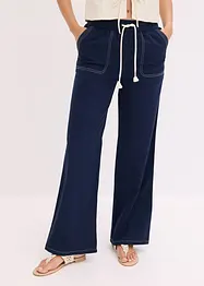 Lichte twill broek met een koord en naden in een contrastkleur, bonprix